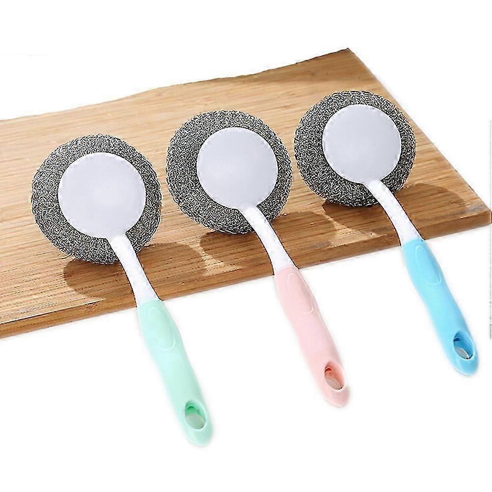 Dish Cleaning Wire Brush with Scourer Ball, Blue