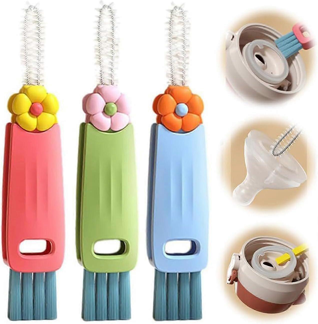 3-Pack Multifunctional Bottle Cleaning Brushes, Tiny Tube Cleaners