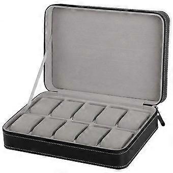 Caja de reloj con cremallera Caja de visualización de almacenamiento de 10 bits