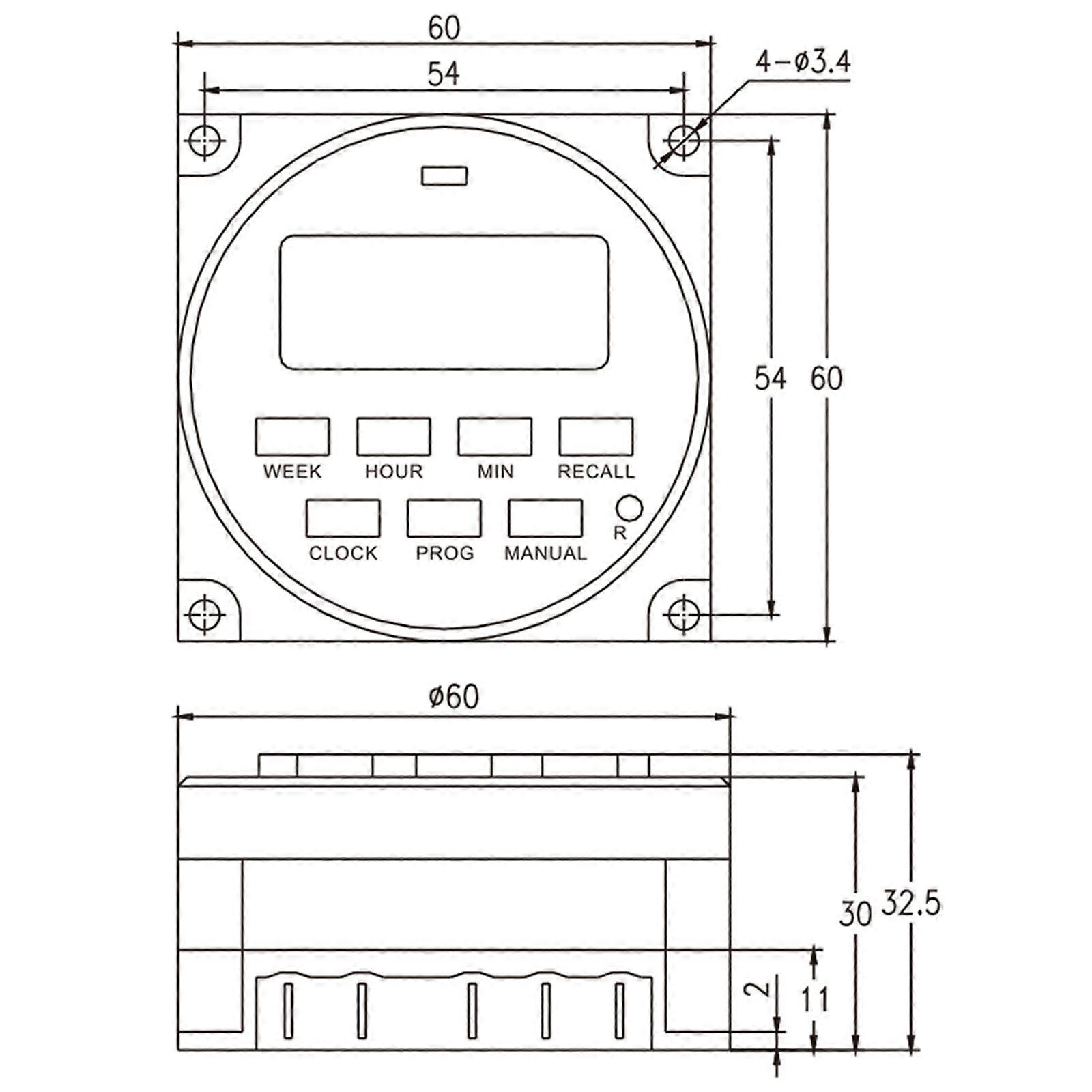 for DC 12V AC LCD  1.6 Inch Digital 7 Days Programmable Timer Switch for Time Relay Control Countdown for Time Function
