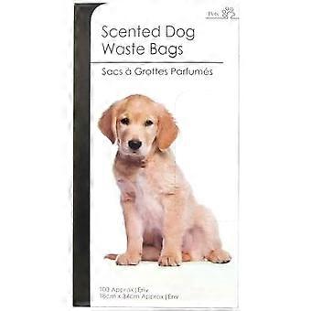 Scented waste bags Dog poo Poop Bags Nappy Puppy x 100 in a box (18x34cm)