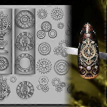 Utsökt klockväxlar 3D silikonnagelform för nagelberlocker DIY nagelkonstdekorationer mjuk stämplingsform manikyr designverktyg