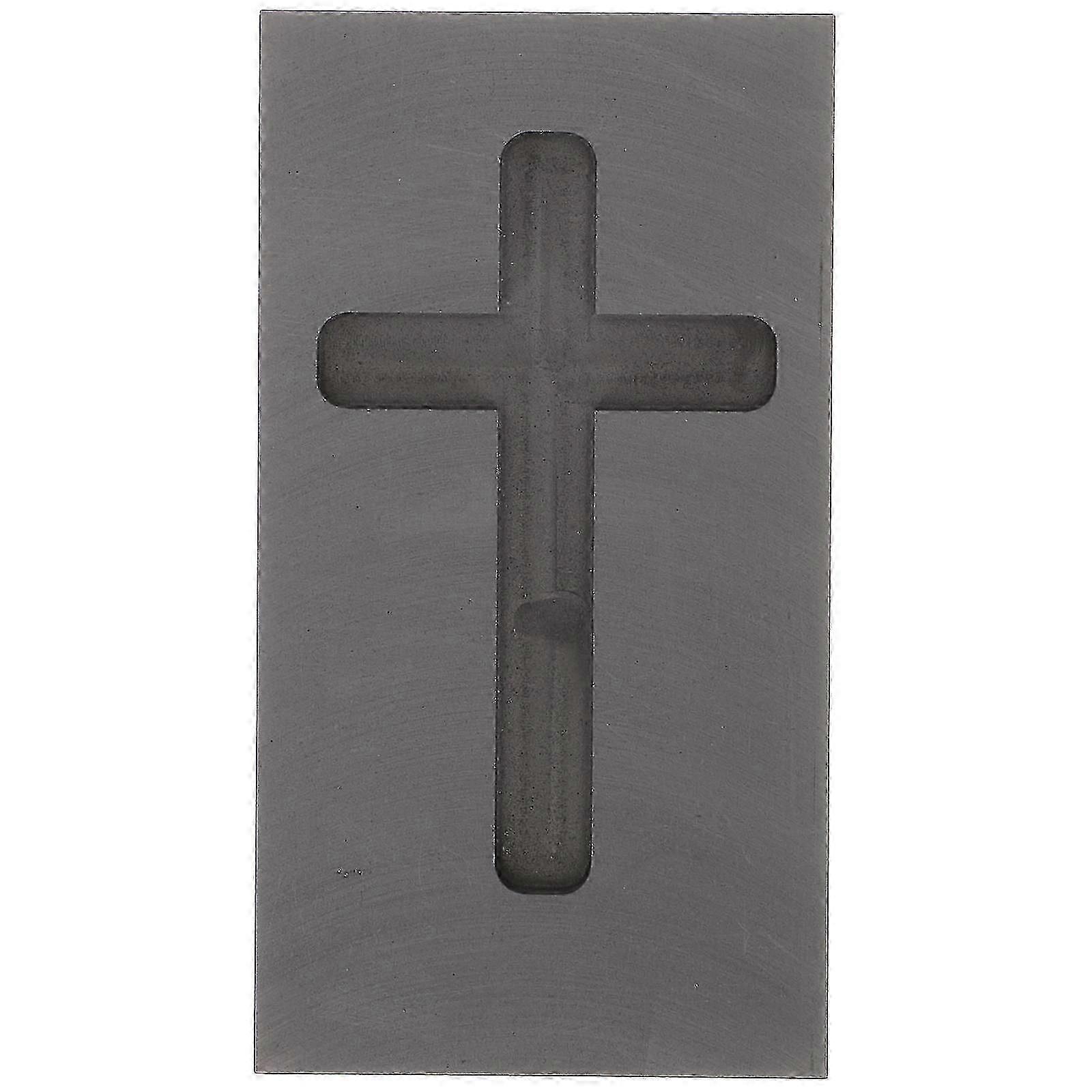 Graphite casting mold for melting silver gold cross shape