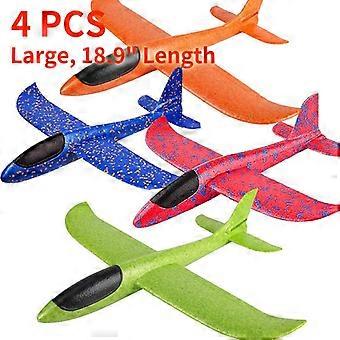 4 Pack 18.9 "Giocattoli Aereo, Giocattoli Boy, 2 Modalità di Volo Schiuma Aliante Aereo per Bambini, Gioco Cortile Famiglia Giocattoli Volanti, Regali di Compleanno per