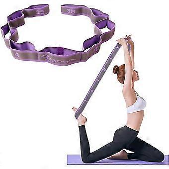 Yoga Strap Exercise Strap/Yoga Stretch Bands with 9 Rings/Elastic Yoga Bands Pilates Resistance Fitness Training Bands