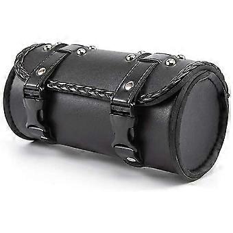Motorcycle Fork Bag PU Leather Bicycle Handlebar Tool Pouch Sissy Bar Roll Storage Bag Saddle Bag