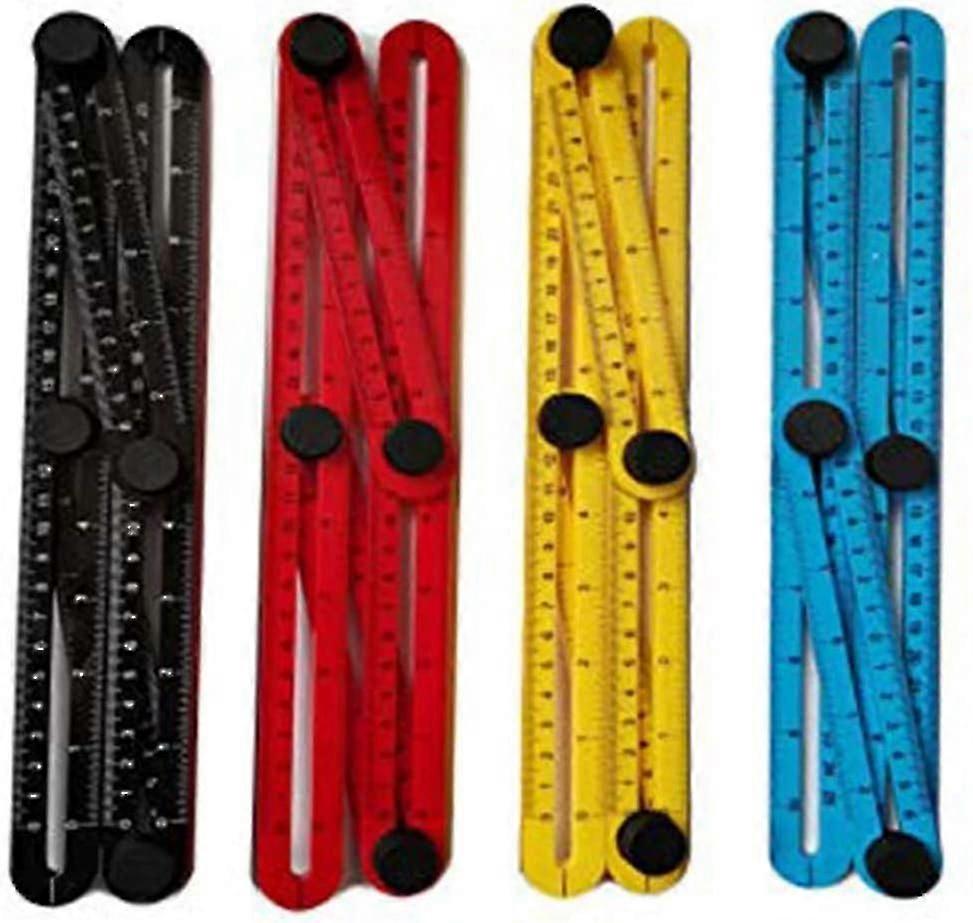 4 Colors Plastic Angle Model Tool, Protractor, Metric Scale Multi-angle Measuring Ruler Tool Is