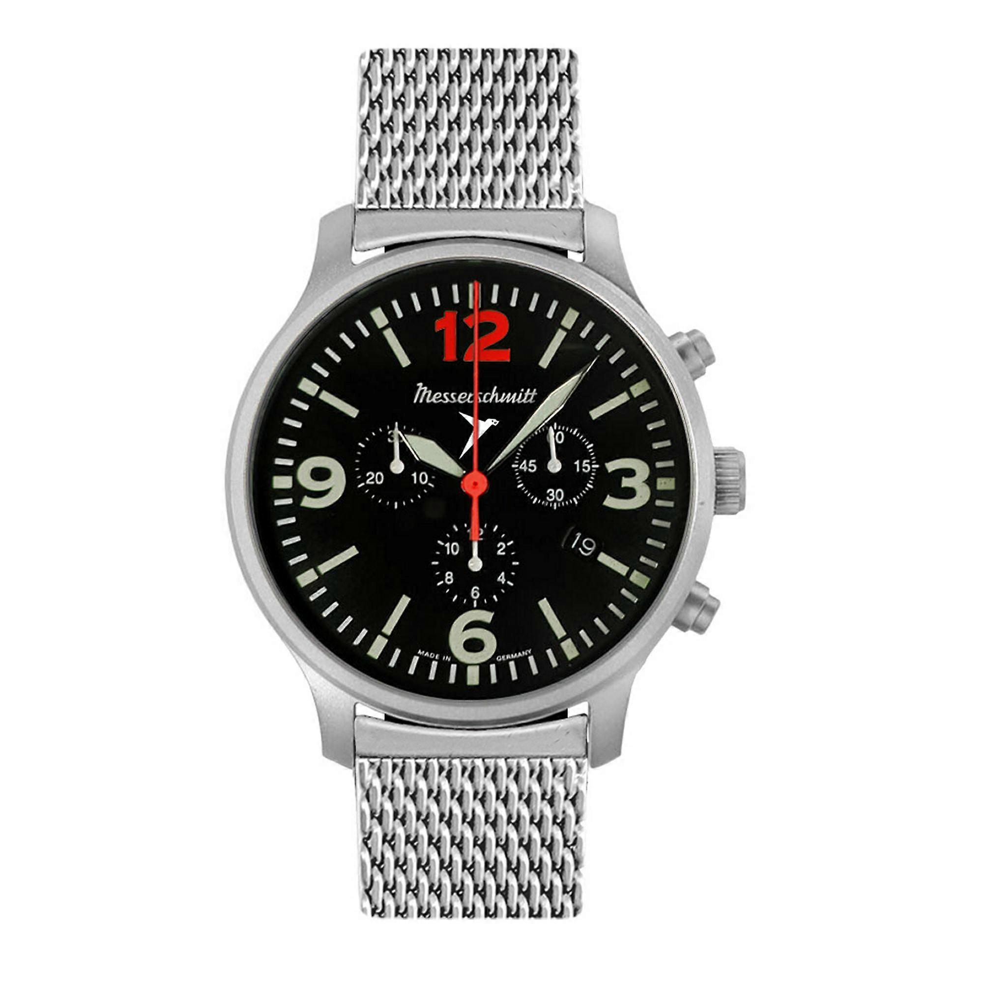 Aristo Men's Messerschmitt Watch Pilot Chronograph ME-3H205R12-M Stainless Steel