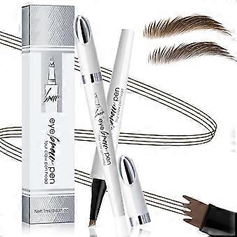Microblading Eyebrow Pen Dark Brown Waterproof Smudge Proof for Natural Hair-Like Strokes