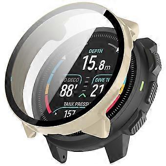 Voor Suunto Nautic S horlogekast van hard polycarbonaat met schermbescherming van gehard glas - Ivoorwit