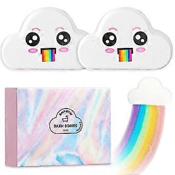 Regenboog badbommen Gift Set voor Pasen, Ribivaul handgemaakte badbommen met natuurlijke ingrediënten en dromerige regenboog, badbom met rijke bubbel, Great Gi