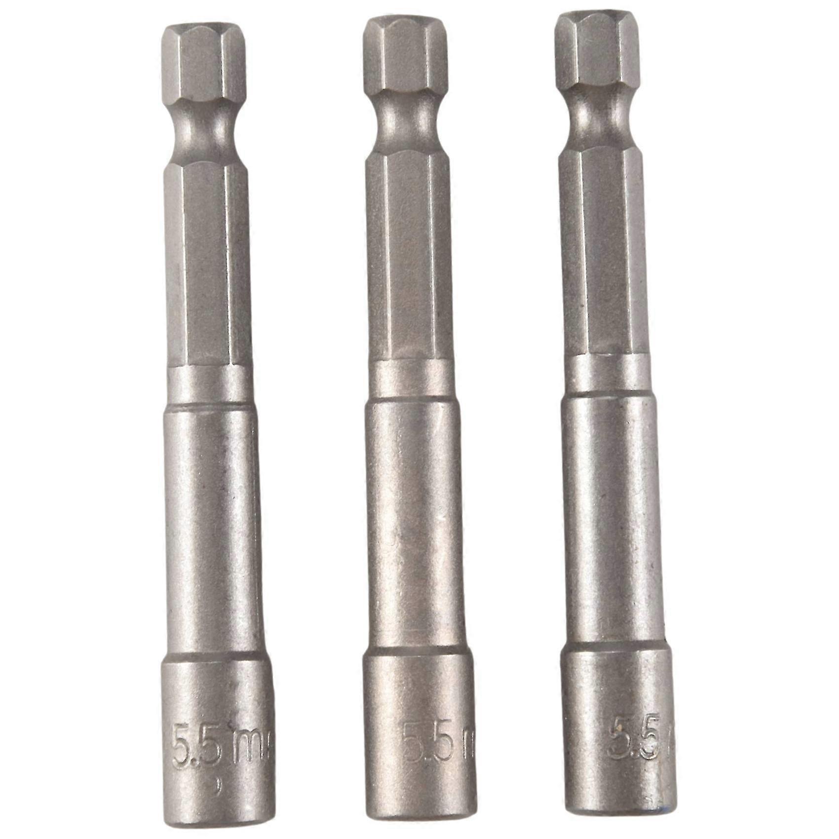 65mm Length 5.5mm Hex Socket Driver Bit Magnetic Bit 3 Pcs