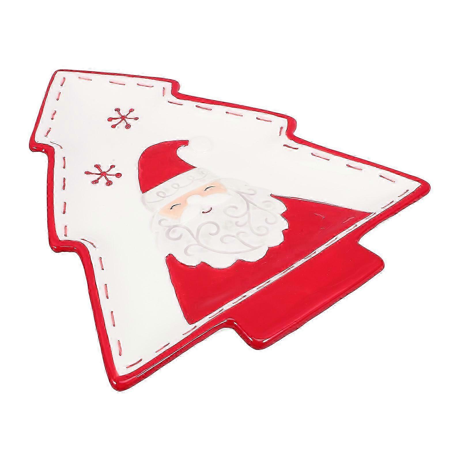 Ceramic Snack Tray Christmas Tree Dish for Multi-Function Use
