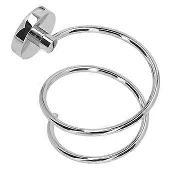 Hair Dryer Holder 304 Stainless Steel Rack with Copper Base Chrome Finish Rustproof Wall Mounted Organizer for Bathroom