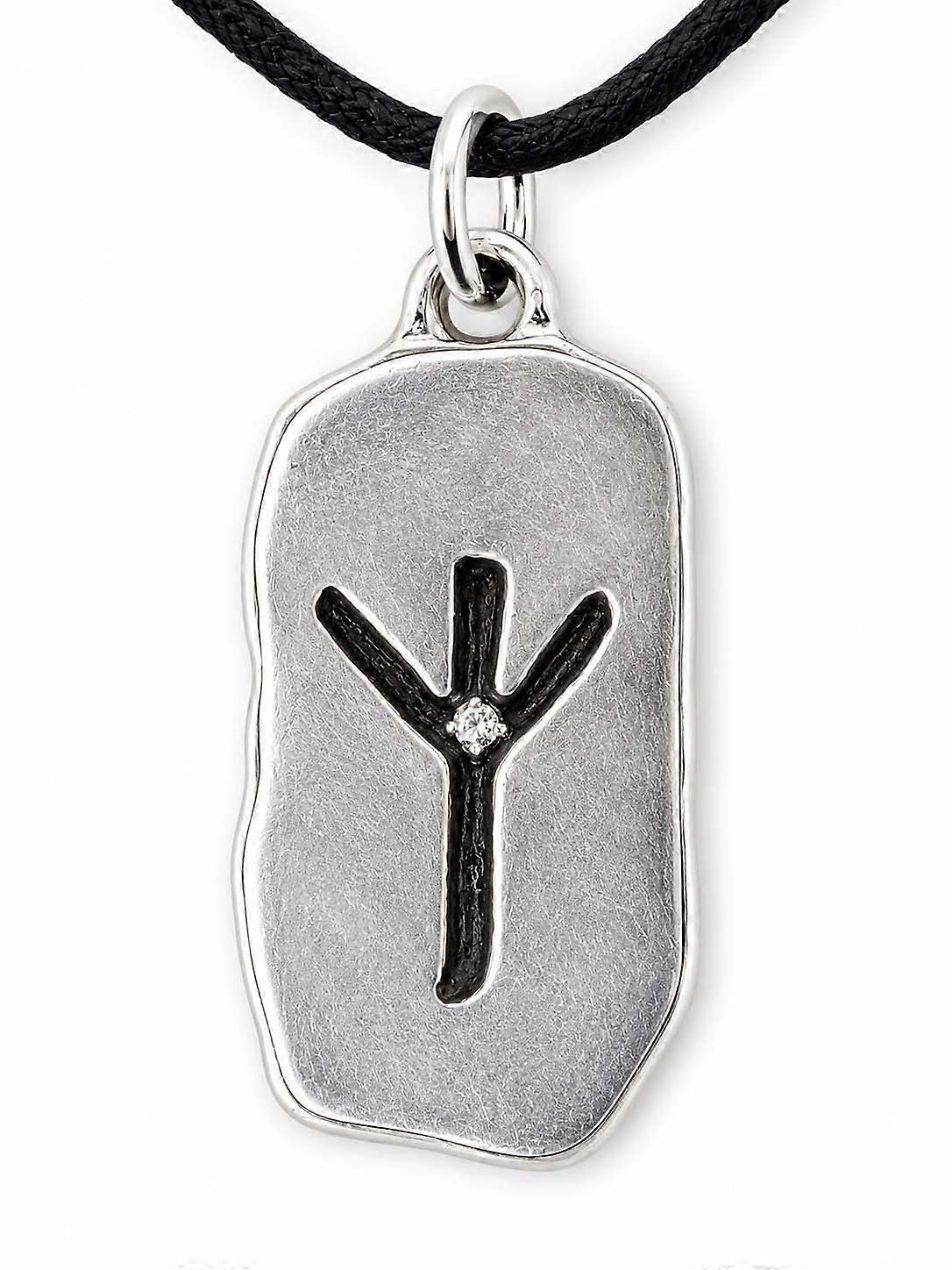 Rune Algiz 155 avec chaîne serpent - Argent