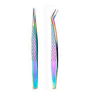 Mesh Pattern Eyelash Tweezers, High-Precision Professional Lash Extension Tweezer for Salon and Home Use