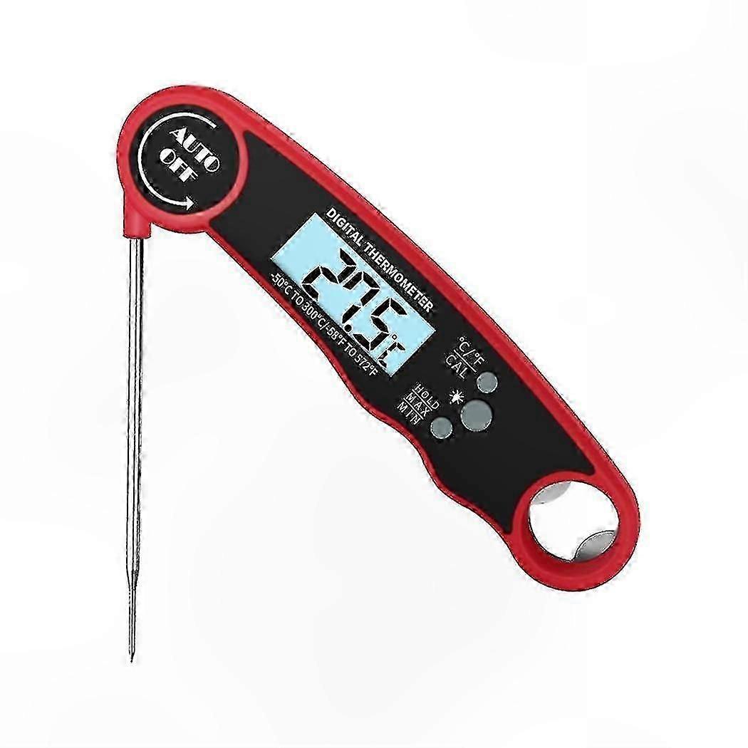 Digital Meat Thermometer with Backlight LCD, Foldable Long Probe compatible with Instant Readings