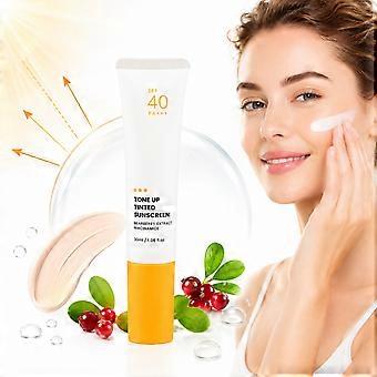 ToneUp Tinted Face Sunscreen SPF40 PA+++, Glow Natural No White Cast, OilFree Sunscreen with Hyaluronic Acid & Niacinamide for Daily Facial UV Protect