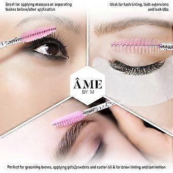 100 disposable mascara brushes, pink crystal mascara brushes, eyebrow brushes, spiral brushes, eyelash extension brushes, eyebrow combs, castor oil b