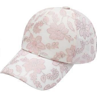 Dames truckerpet, zomerse baseballpet met modieuze bloemenprint, ademend mesh.