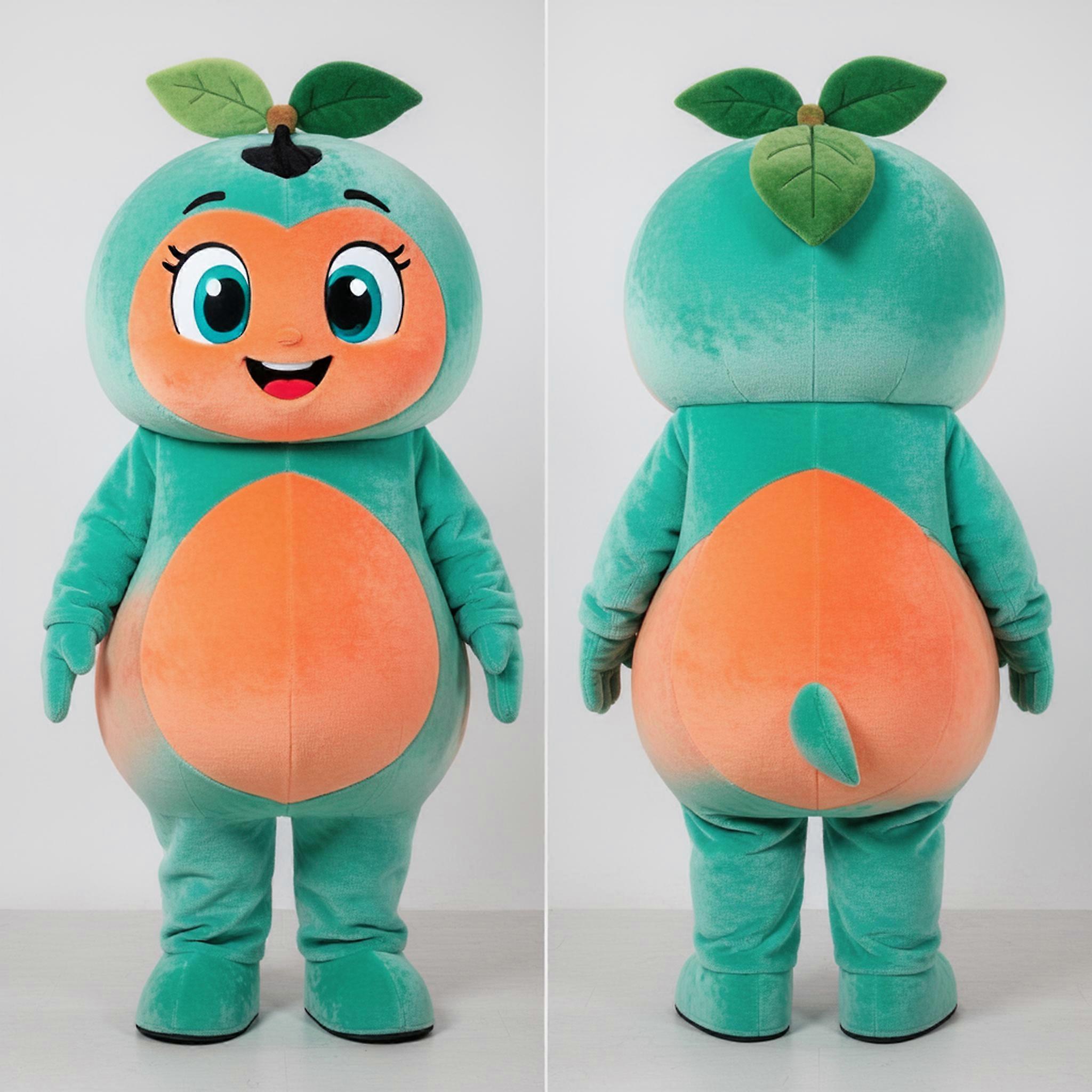 MASTICOT Velvety Teal Rounded Apricot Mascot