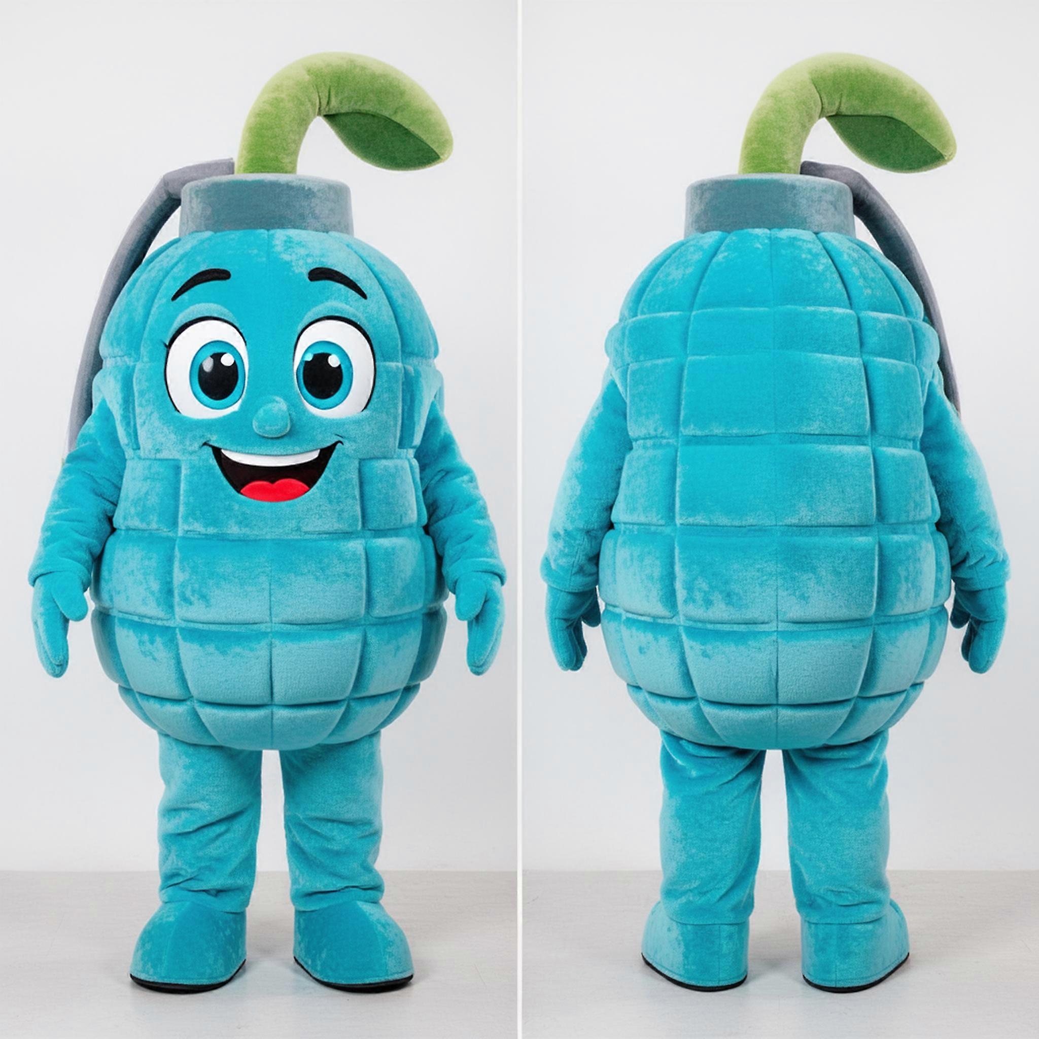MASTICOT Cyan Velvety Grenade Mascot