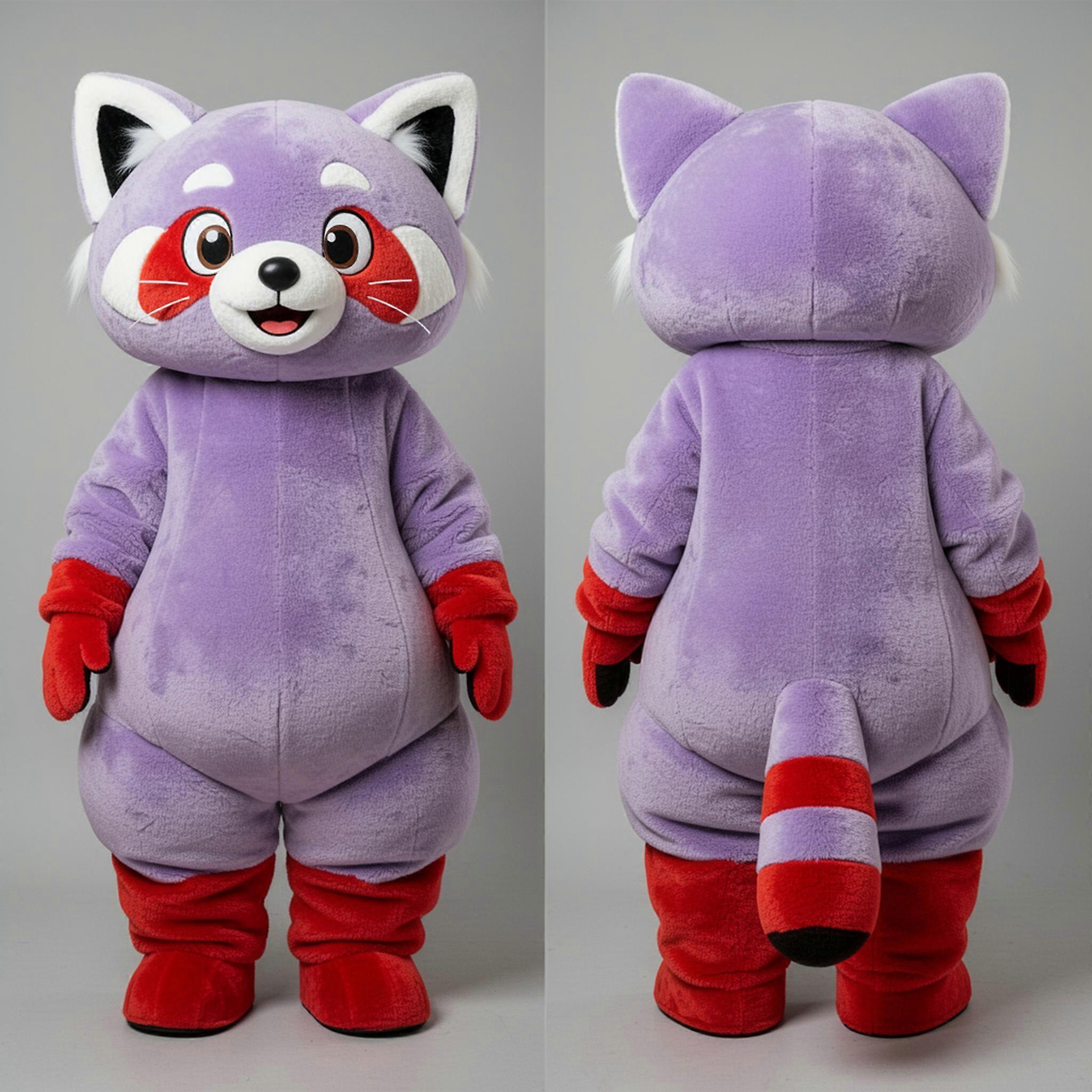 MASTICOT Lavender Plush Red Panda Mascot