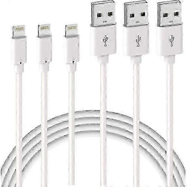 iPhone 3-Pack 2m White USB to Lightning Charging Cable