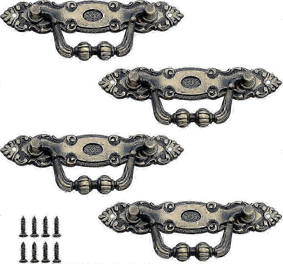 4 Pcs Bronze Drawer Handle With Screws