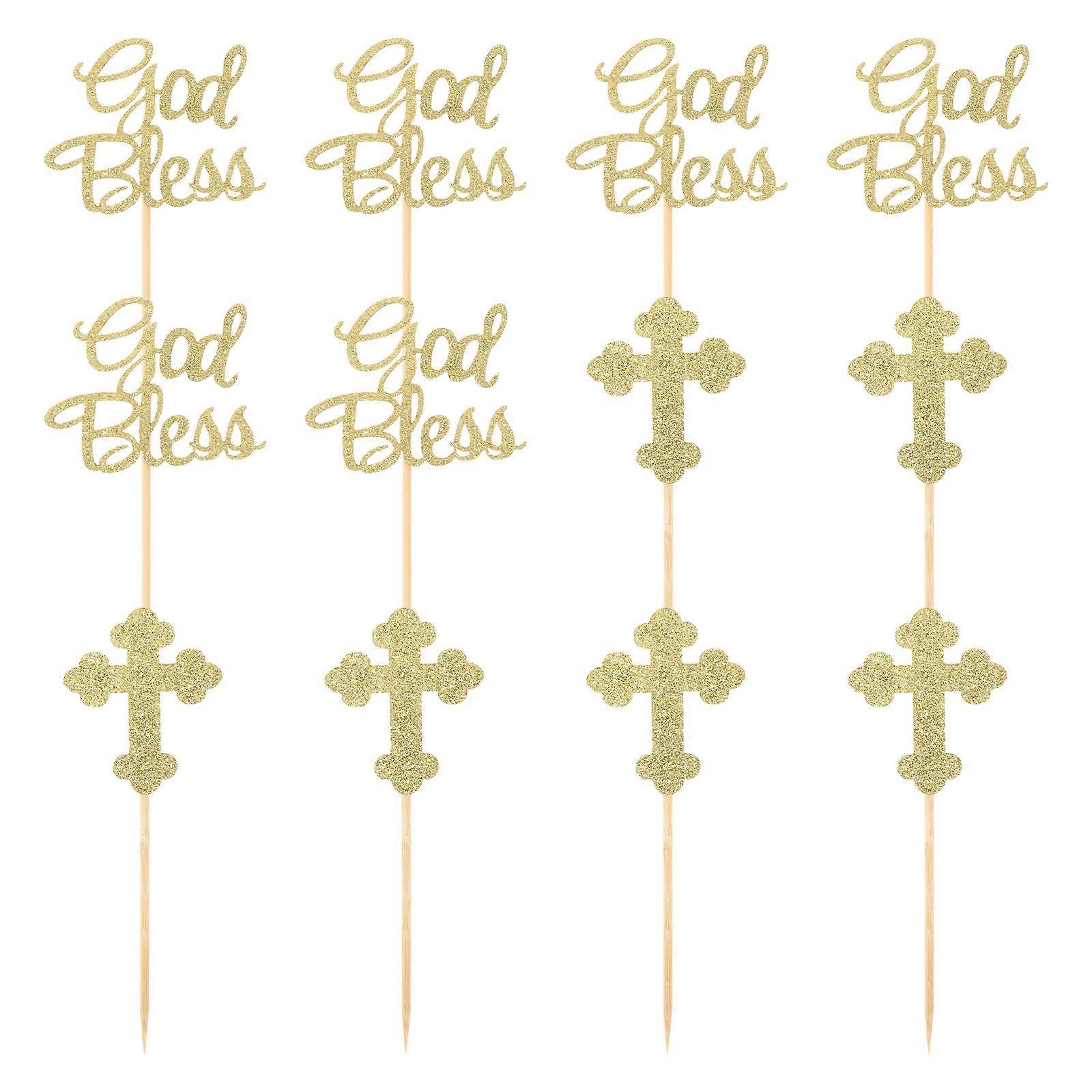 Creative Cross Cake Insert Stakes for Cake Decoration 24Pcs