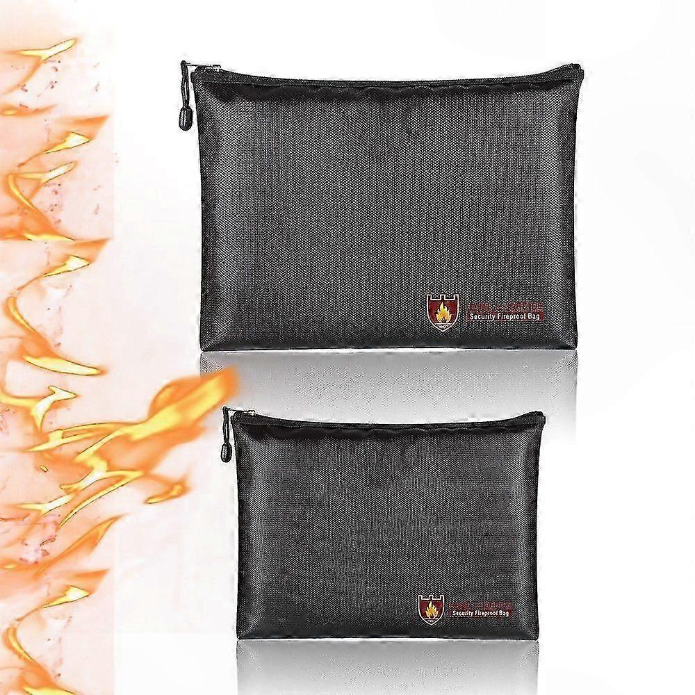 Fireproof Waterproof Document Bag with Zippers, Durable Foldable Design for Secure Storage