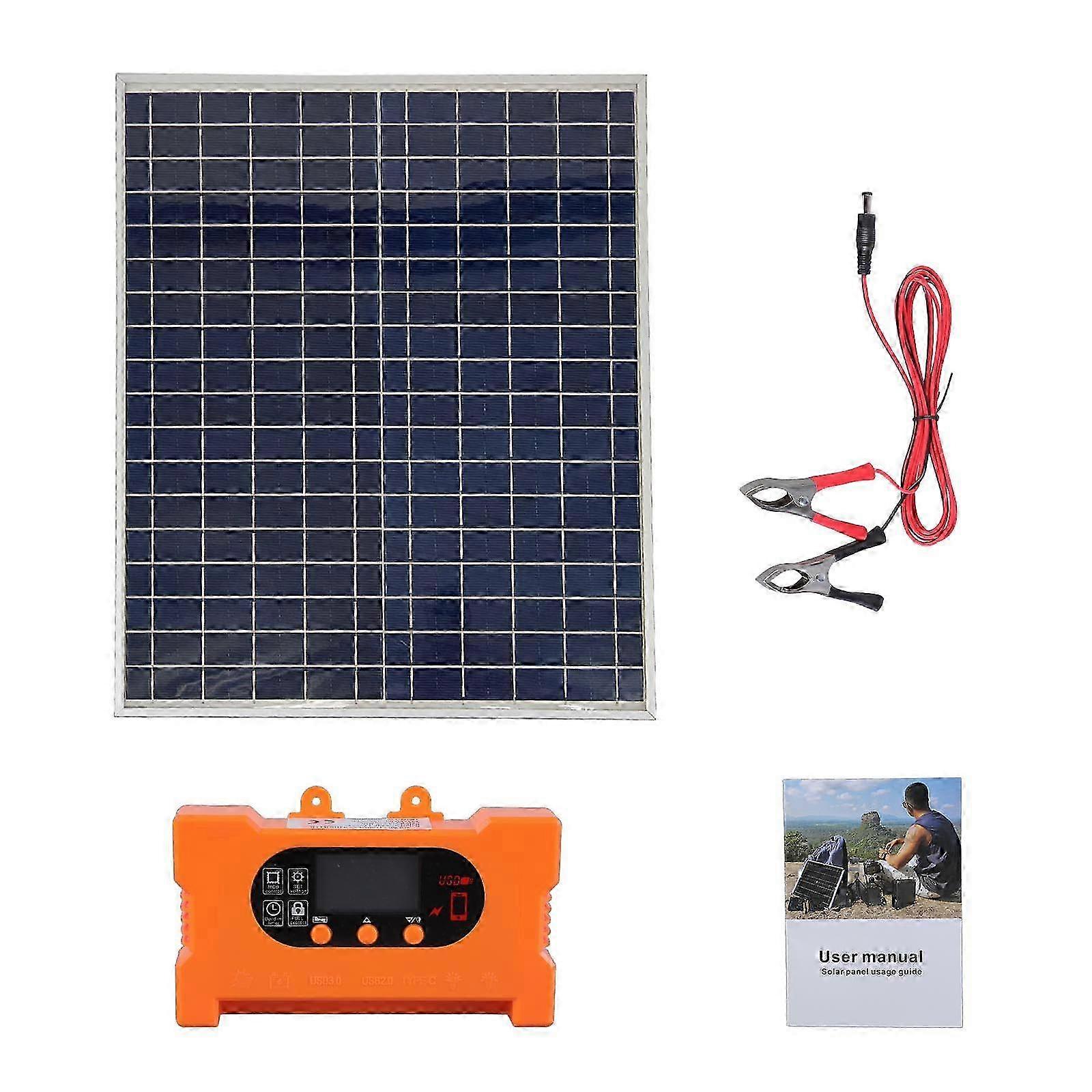 Solar Panel Kits Solar Panel Fast Charging Controller Solar Panel Intelligent Regulator compatible with Home/Outdoor Camping Multicolor