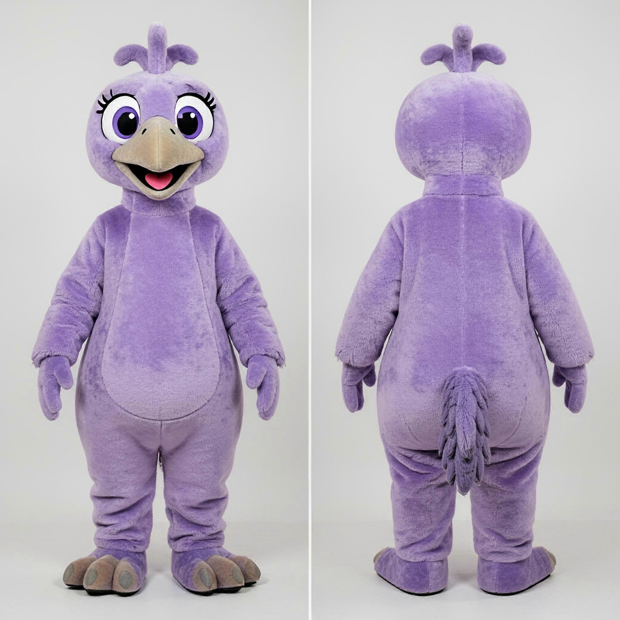 MASTICOT Lavender Plush Padded Emu Mascot