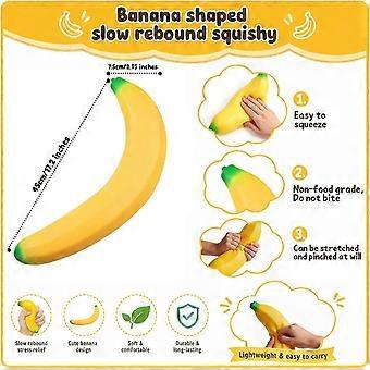 18In Giant Banana Squishy, 2026 New Jumbo Bannana Squishy Squeeze Toy, Slow Rising Soft Squishys Bananas Toys for Stress Relief_zym3
