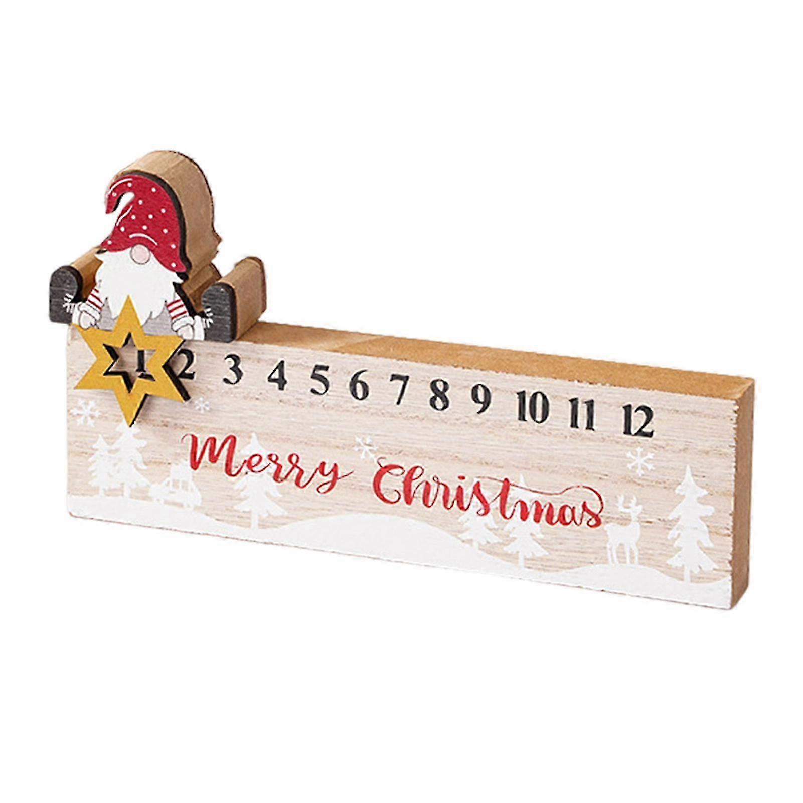 Wooden Santa Countdown Calendar Sturdy