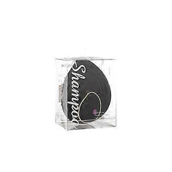 2er-Pack Haarkämme zur Kopfhautreinigung, blattformig, aus ABS-Kunststoff, schwarz, wasserdicht, mit runden Zähnen für schonendes Kämmen.