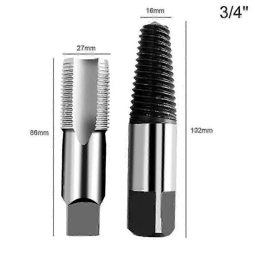 1/2 3/4inch Pipe Thread Repair Tap Broken Screw Extractor Hardware Tools Set