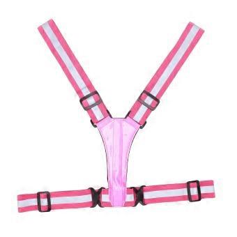LED Reflective Vest Running Gear High Visibility USB Rechargeable Light Up Gear for Walking Cycling Pink