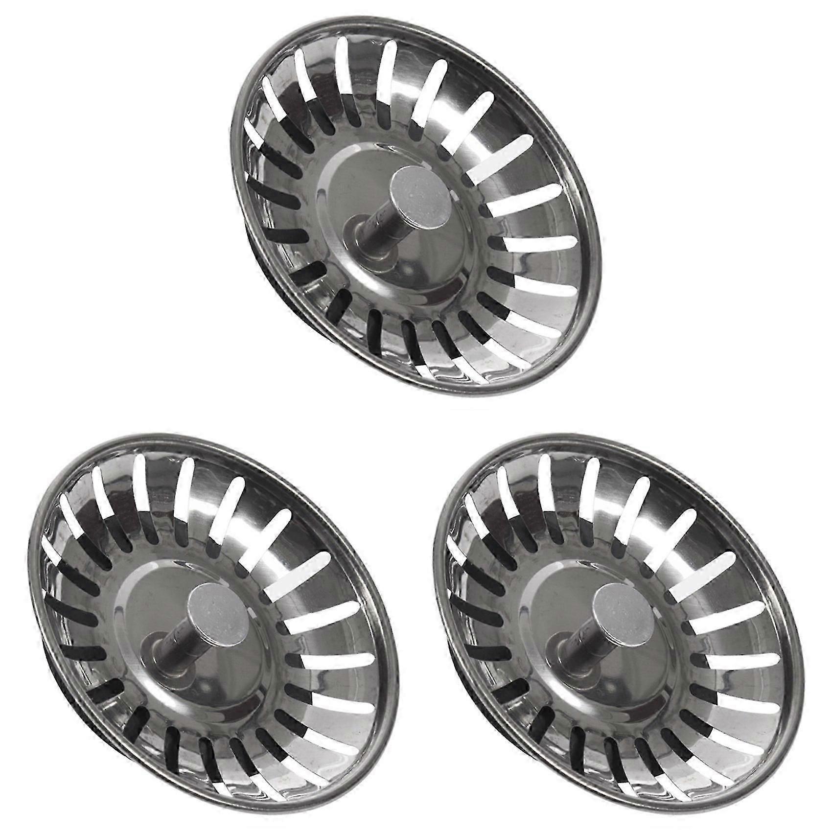 3X Kitchen Sink Strainer Drainer Draining Waste Plug-Good
