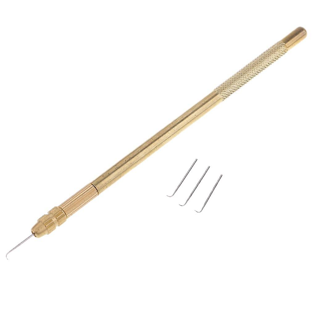 Copper Crochet Hook Needles Kit for Beads Ring Dreadlock Lace Wig Making Set A