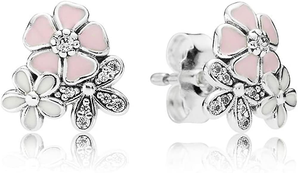 Picturesque Flower Stud Earrings 925 Stylish Silver Stud Earrings