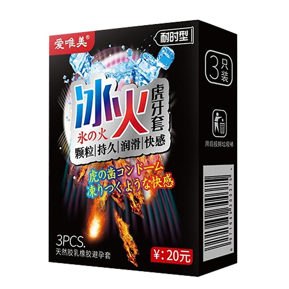 3pcs Men Condoms 3d Large Particles Condoms Hot/cool Stimulation Ultra Thin