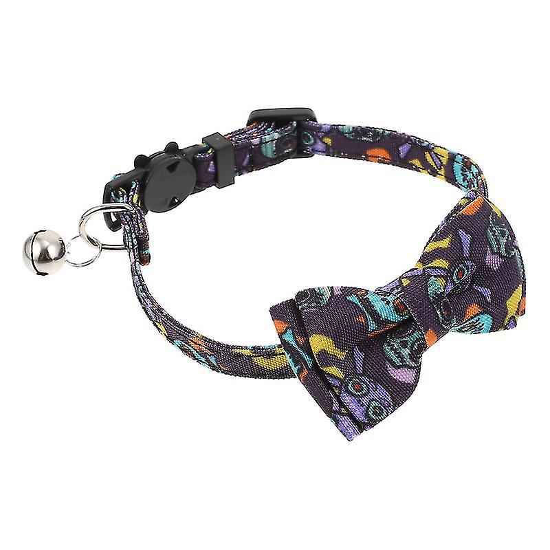 28X1x1.5cm Skeleton Pet Collars & Harnesses 4pcs Scary Style Cat Collar Halloween Decor Adjustable P
