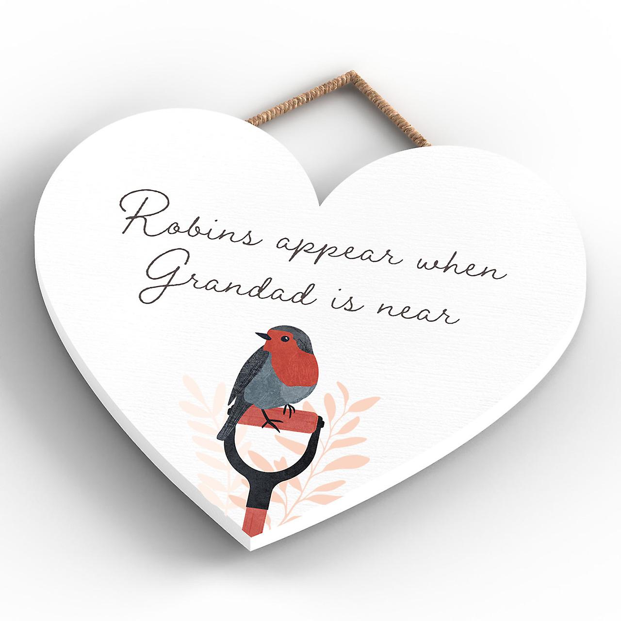 Robins Appear Grandad Wooden Plaque