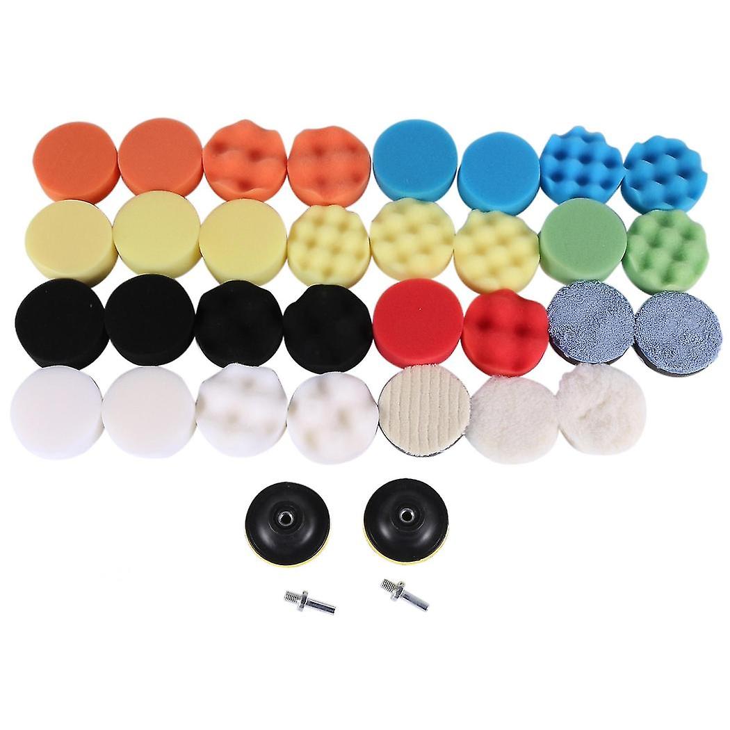35 Pieces Car Polishing Pad Kit 80mm Buffing Pads Foam Polish Pads Polisher Attachment For Drill