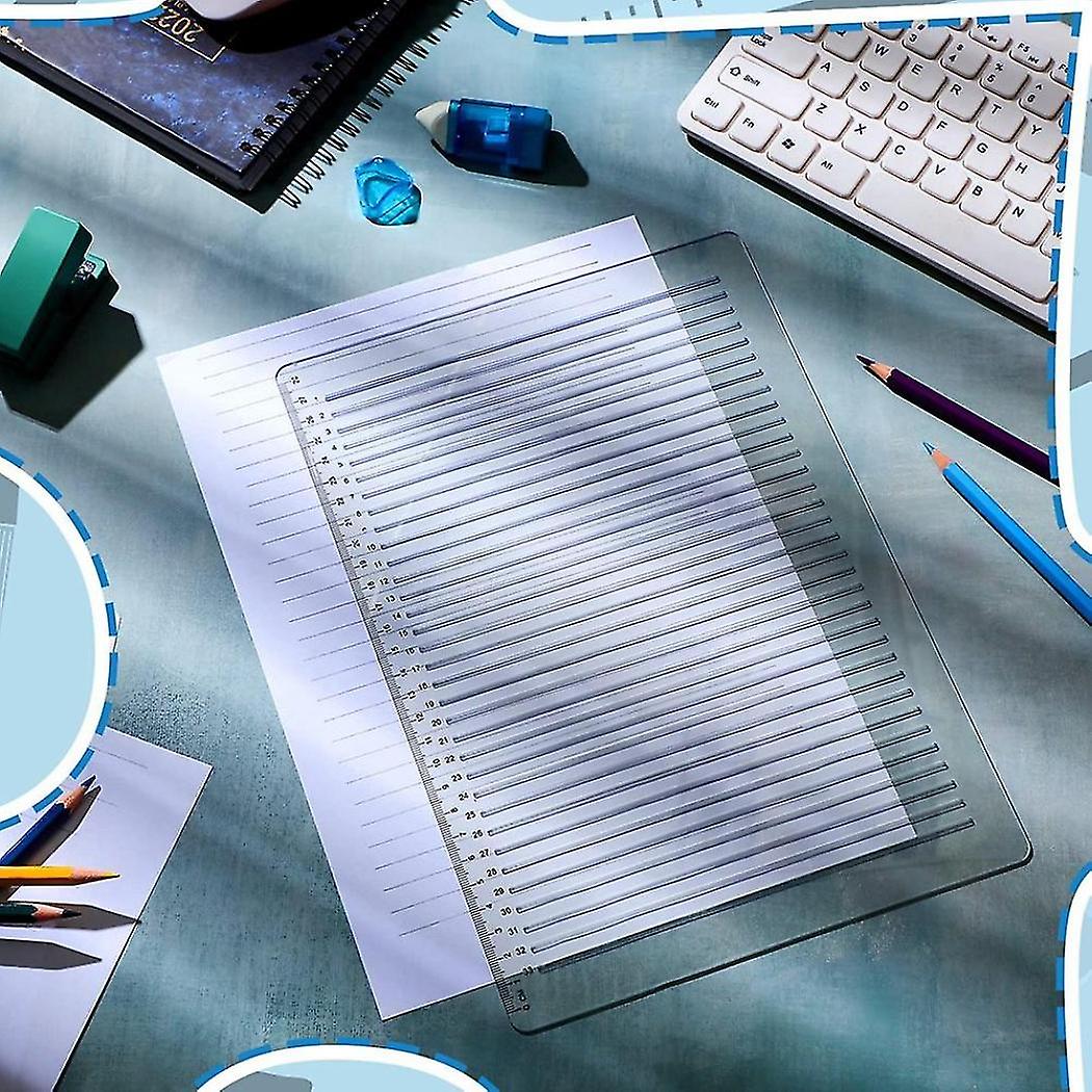 2 Pcs Straight Line Stencil 28 Cm Scale Calligraphy Template For ...