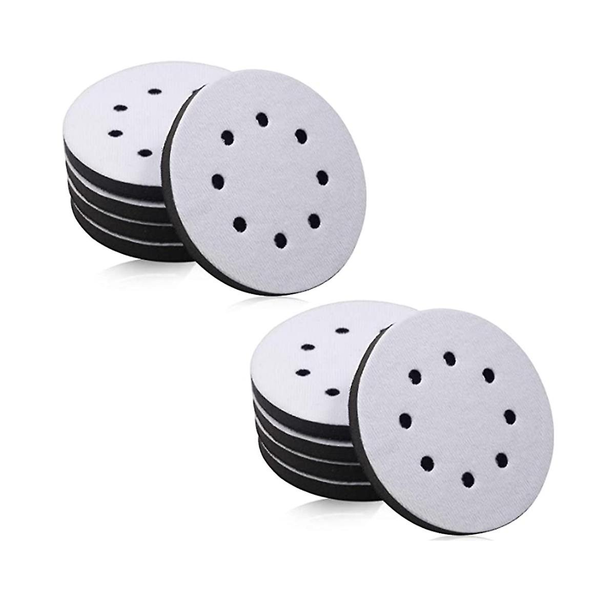 10 Pack Soft Density Interface Pads 5 Inch 8 Holes Hook and Loop Sponge Cushion Buffer Backing Pad