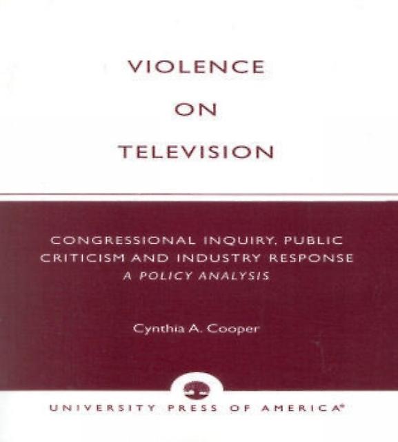 Violence On Television by Cynthia A. Cooper Paperback Book