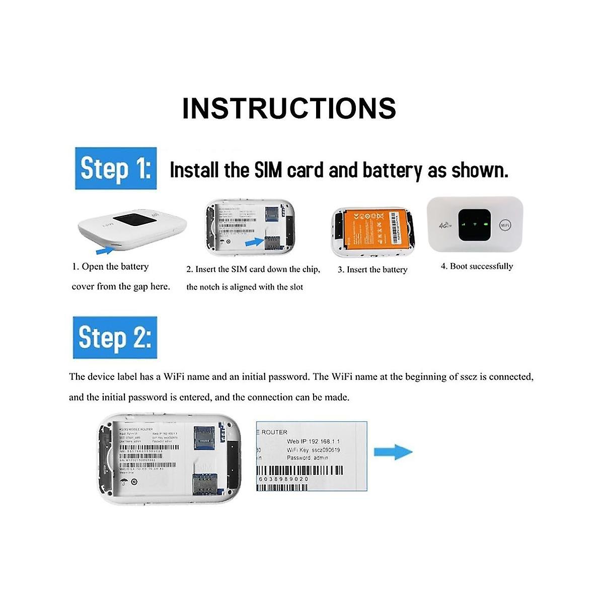 4G WiFi Router MiFi 150Mbps WiFi Modem Car Mobile WiFi Wireless Hotspot Support 10 Users with Sim C