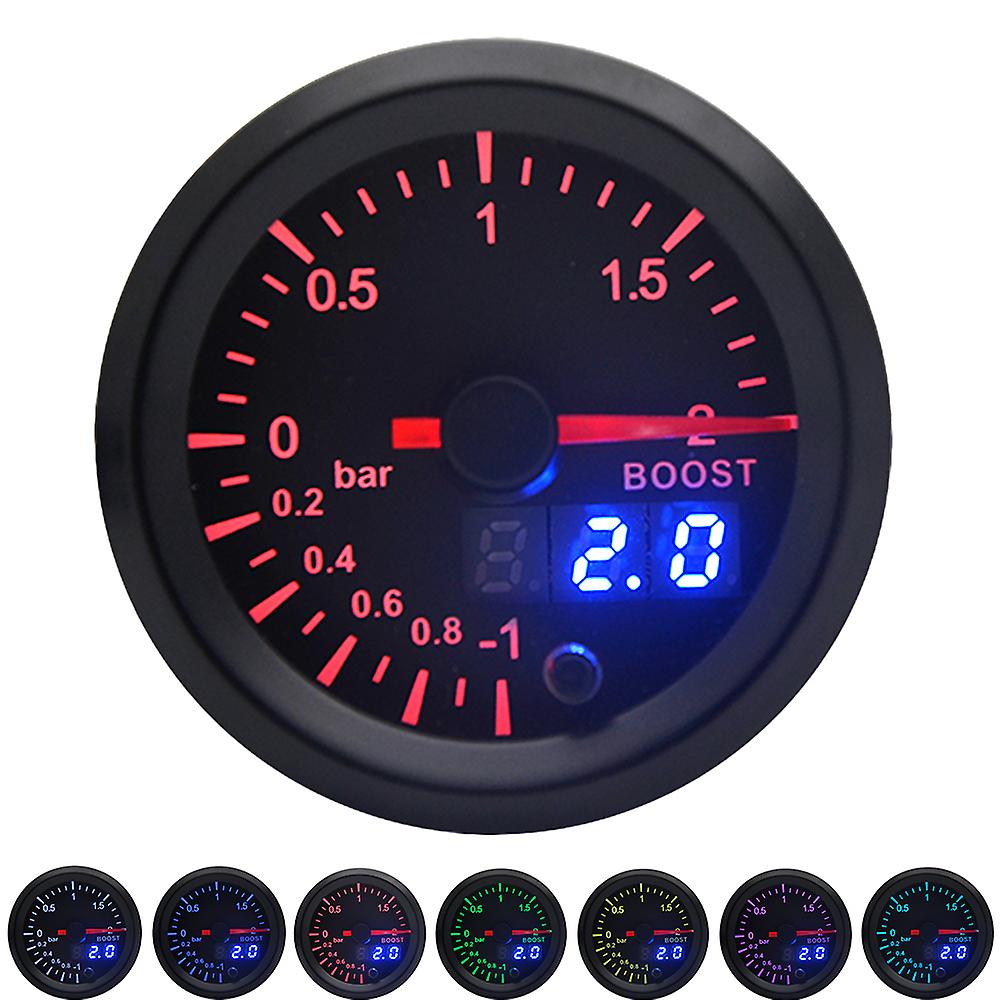 2\" 52mm 7 Colors Led Car Turbo Boost Gauge Bar Meter Analog/digital Dual Display Car Meter With Sensor